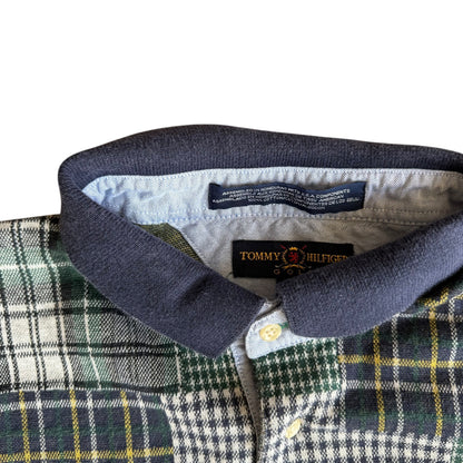 Vintage Tommy Hilfiger Patchwork Style 90s Polo Shirt Mens XL