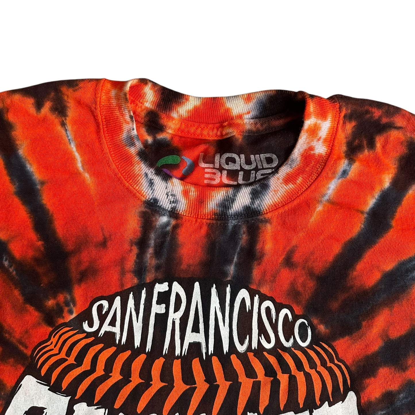 Vintage Liquid Blue SanFrancisco Giants Baseball TieDye Orange Tee Shirt Mens Large