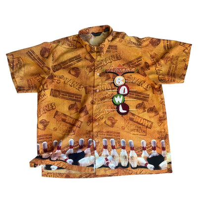 Vintage Bowling Shirt AOP Allover Print Mens 2XL