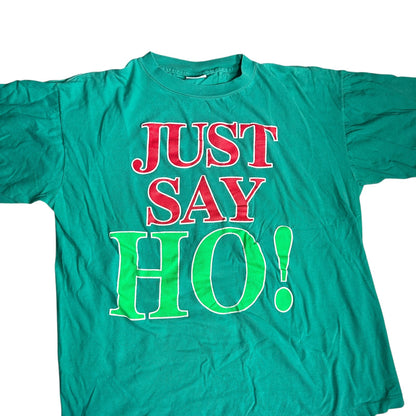 Vintage SingleStitch Just Say Ho! Christmas Tee Shirt Mens Medium