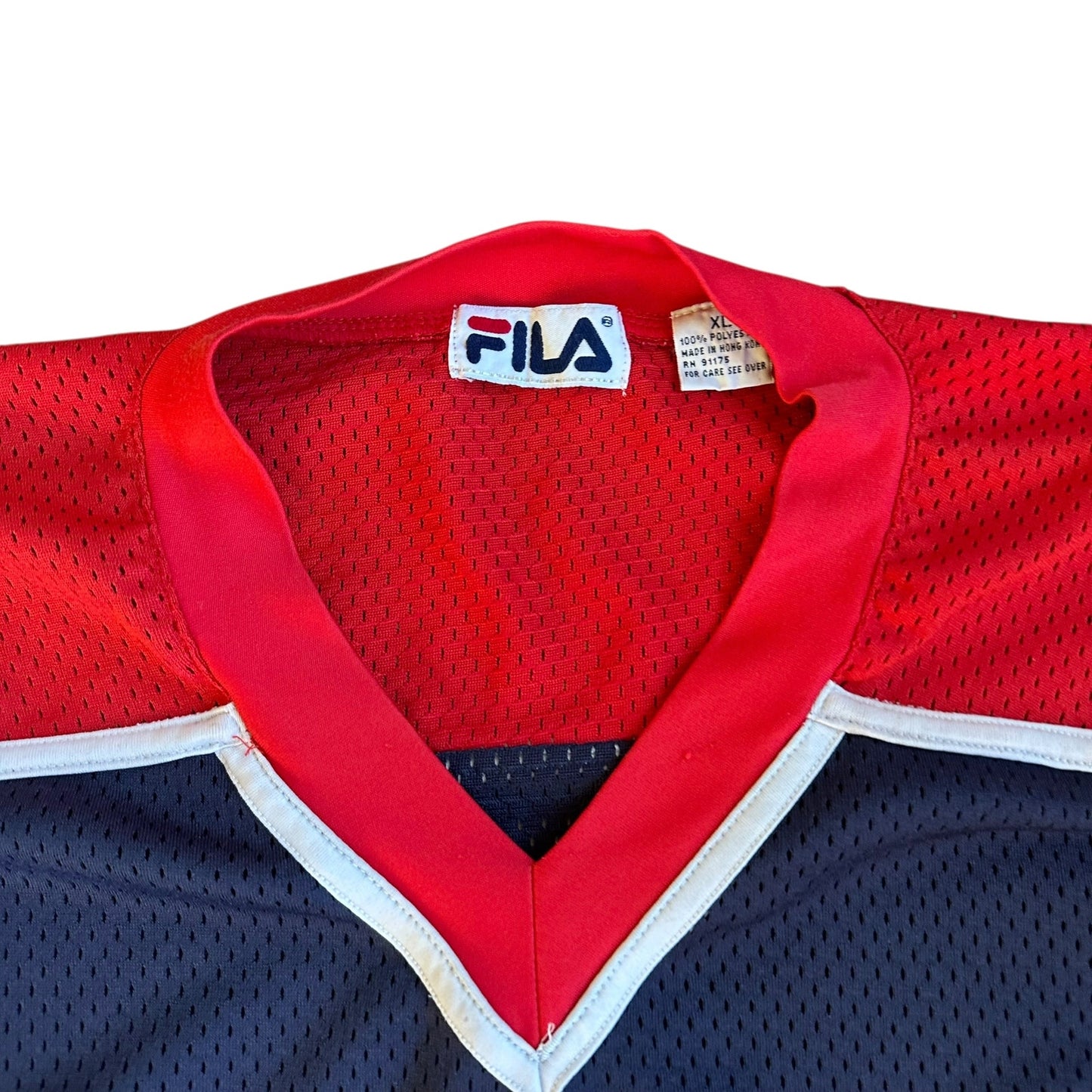 Vintage 90s FiLA Jersey Red Blue XL Hockey Mens