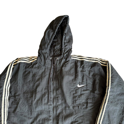 Vintage Nike Big Swoosh Windbreaker Jacket Black Mens XL