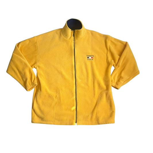 Vintage Tommy's Yellow Zip Up Fleece Jacket Mens 2XL