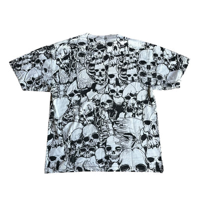 Vintage y2k COUNTERFEIT Skulls AOP T-Shirt Mens XL
