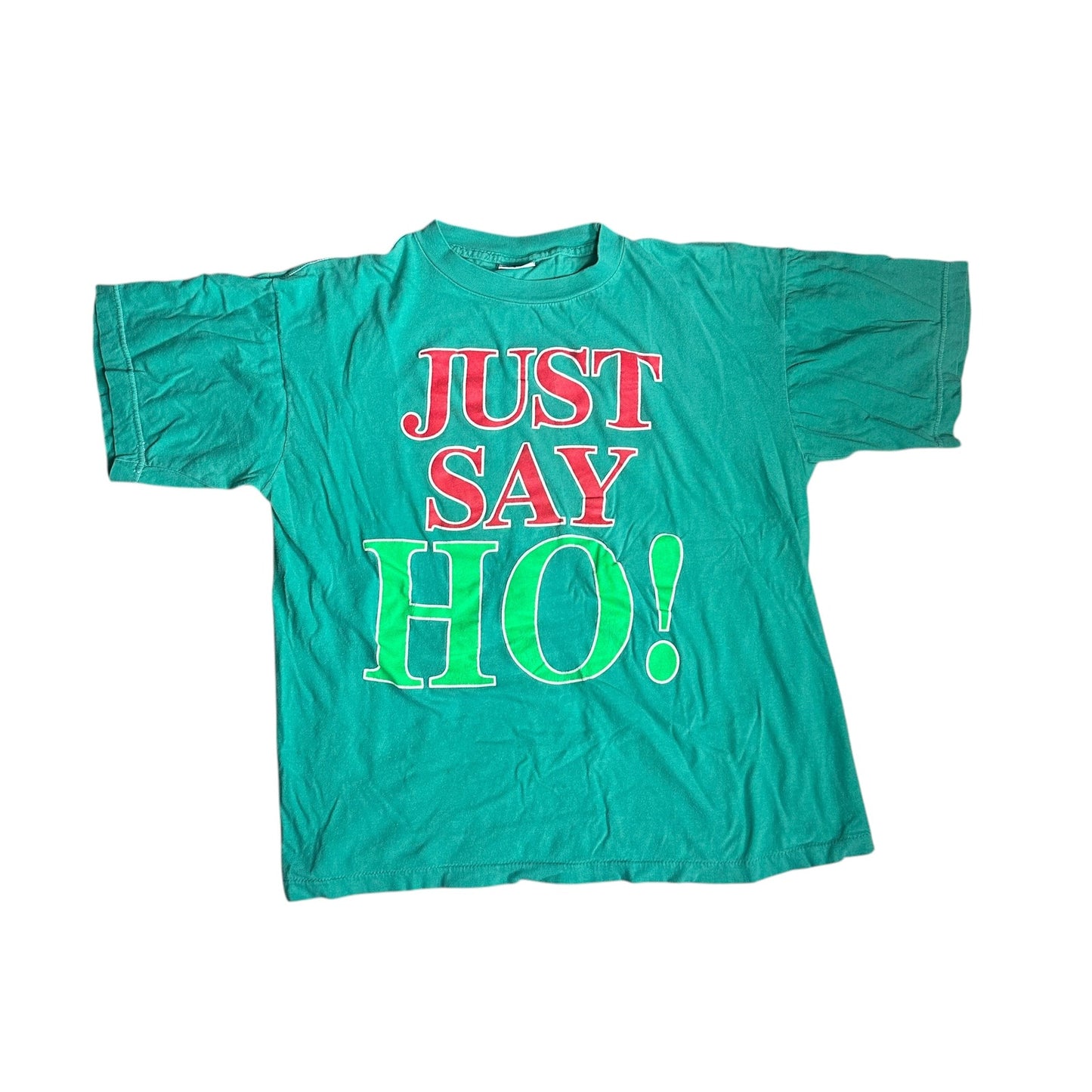 Vintage SingleStitch Just Say Ho! Christmas Tee Shirt Mens Medium