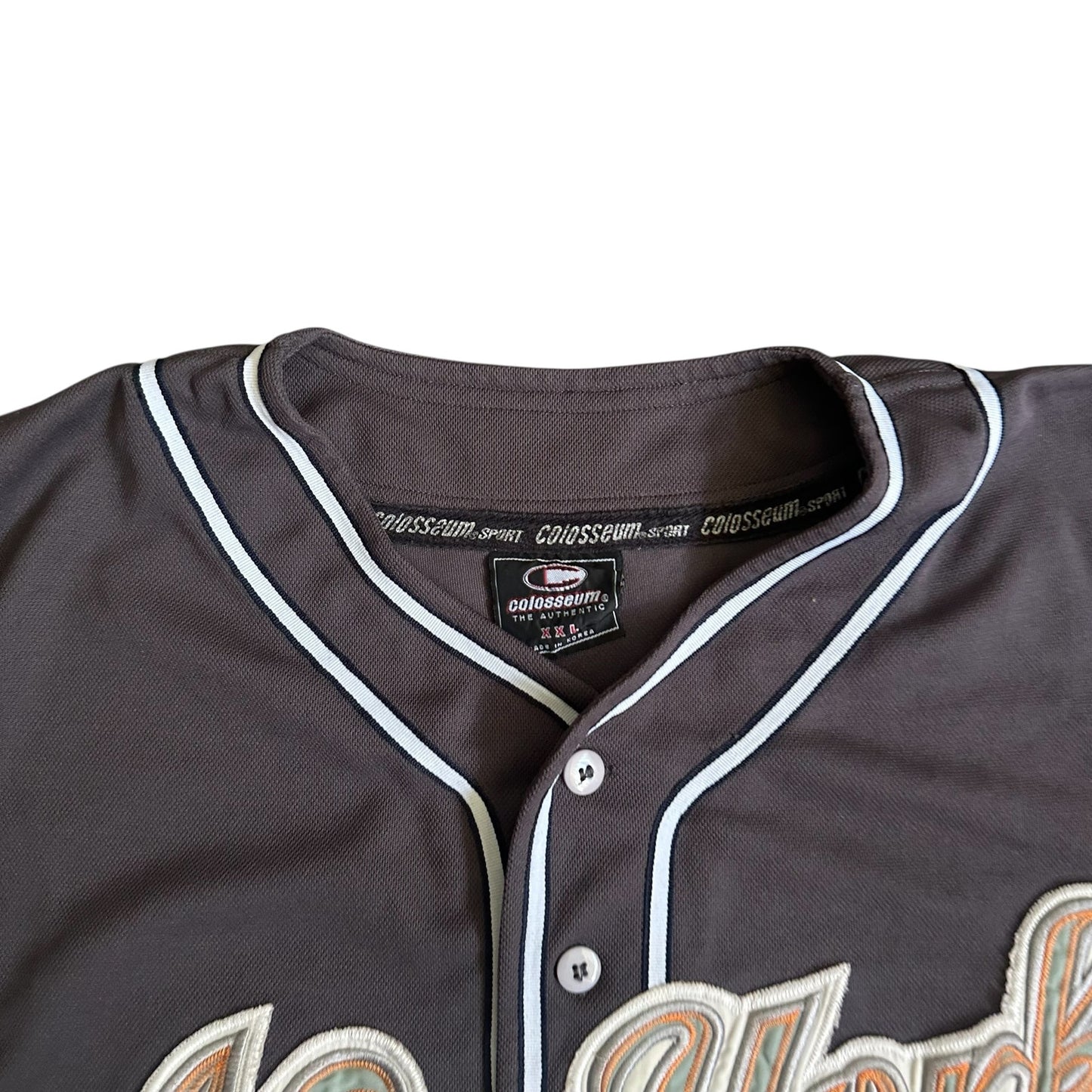 Vintage y2k Colosseum NYC Baseball Jersey Mens 2XL Gray
