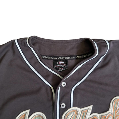 Vintage y2k Colosseum NYC Baseball Jersey Mens 2XL Gray