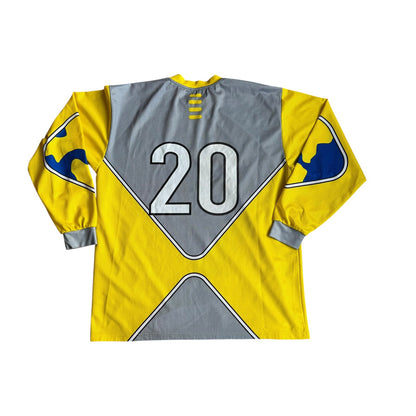 Vintage FiLA LongSleeve Soccer Jersey Yellow Mens Large