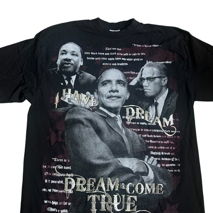 Vintage Barack Obama MLK Malcolm X Black History Month Tee Shirt Mens 2XL