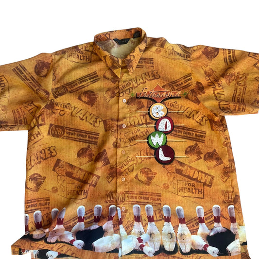 Vintage Bowling Shirt AOP Allover Print Mens 2XL