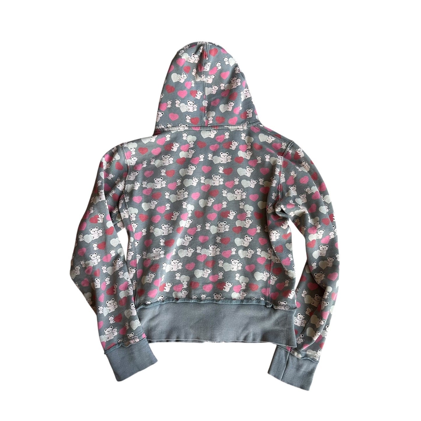 Vintage y2k Loyal Army Pink Hearts Bear Hoodie Womens Medium