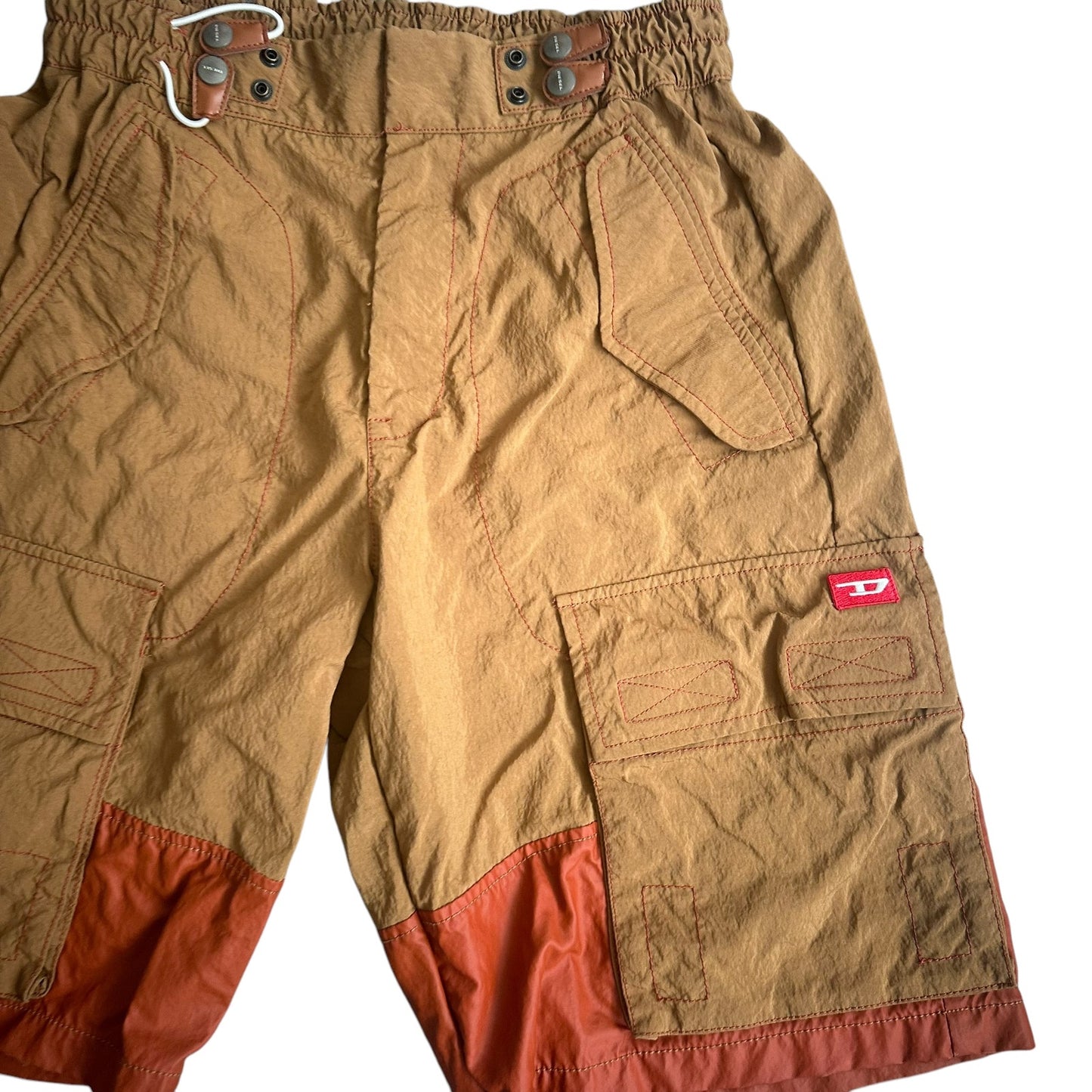 Diesel P-Glary Cargo Shorts Brown A03937 Mens 29