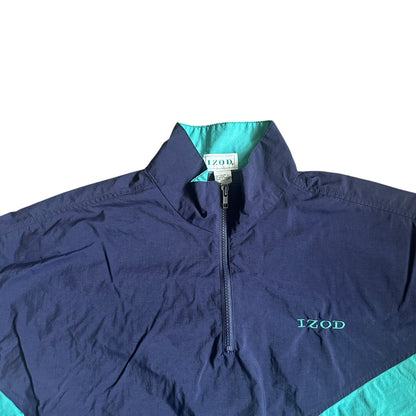 Vintage Izod 90s Windbreaker Blue Mens Large