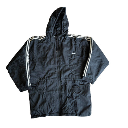 Vintage Nike Big Swoosh Windbreaker Jacket Black Mens XL