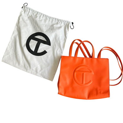 Telfar Medium Orange Shopping Bag with Dustbag