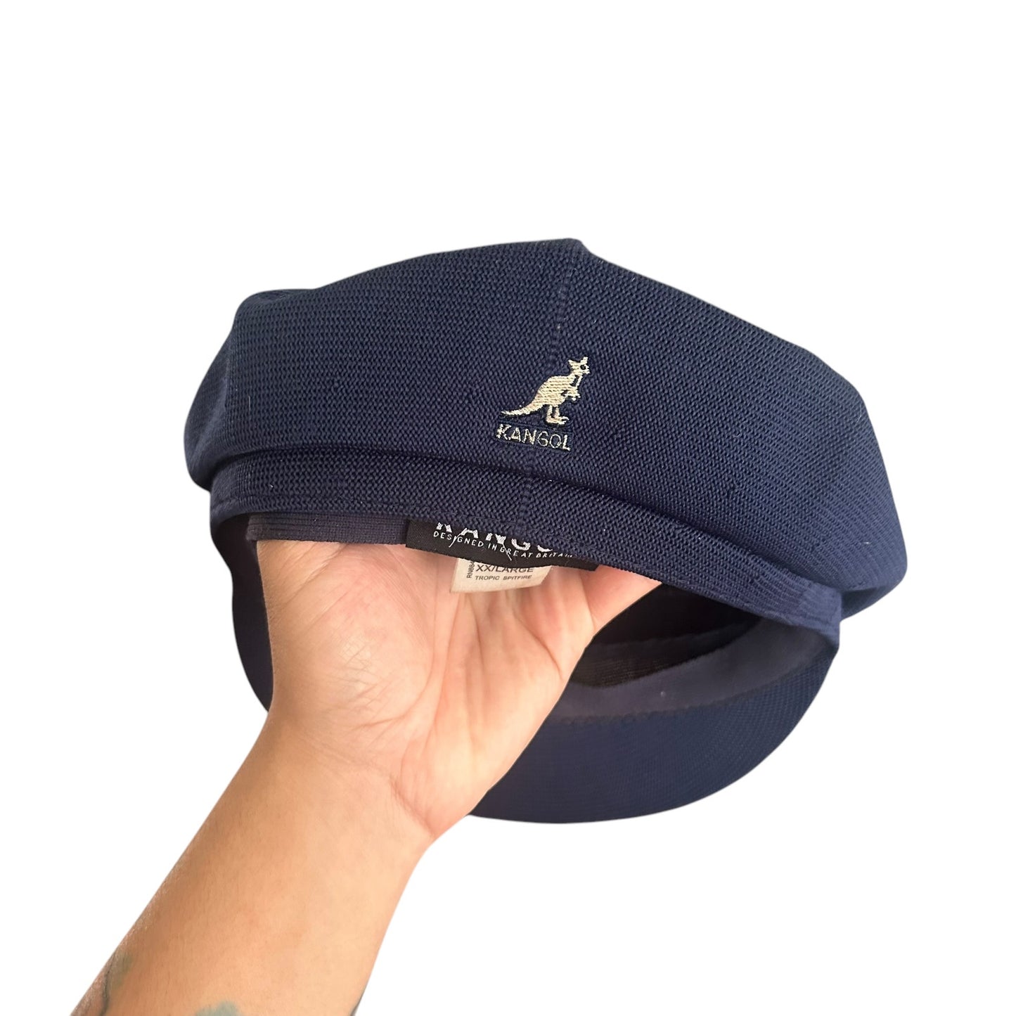 Vintage Navy Blue Kangol Beret Hat 90s 2XL Large