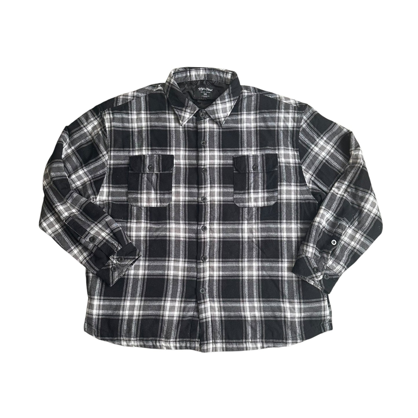 ShakaWear Black Plaid Jacket Mens 5XL