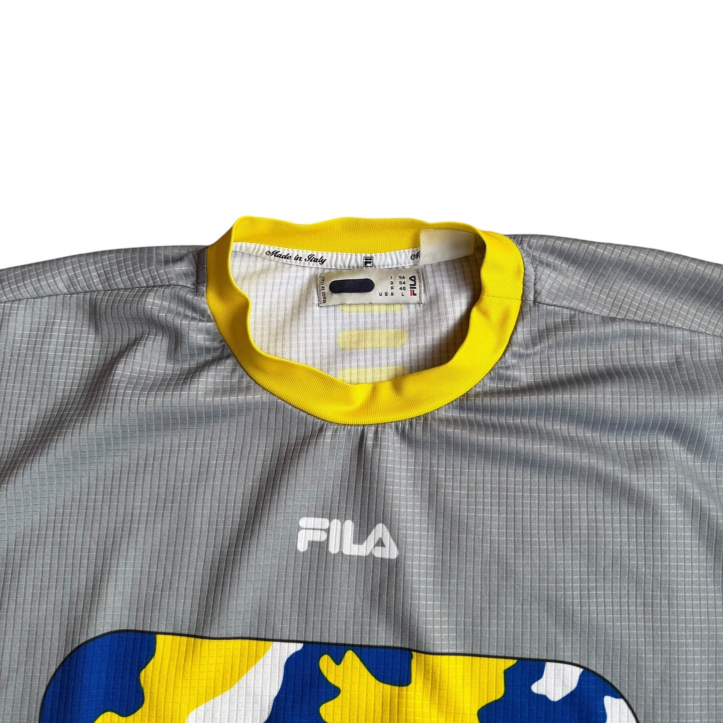 Vintage FiLA LongSleeve Soccer Jersey Yellow Mens Large