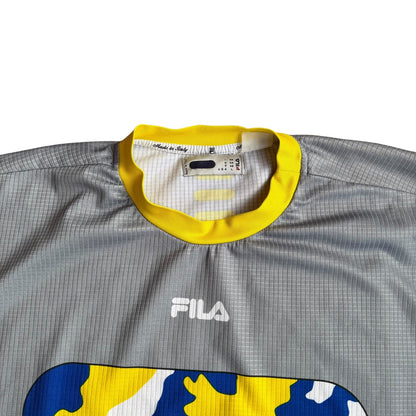 Vintage FiLA LongSleeve Soccer Jersey Yellow Mens Large