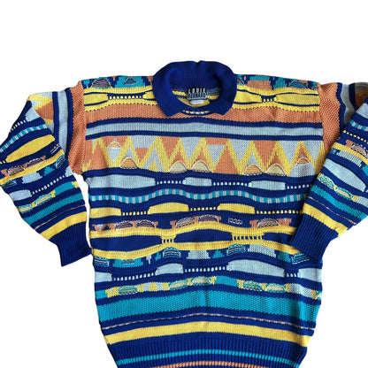 Vintage 90s Louie Bernard Coogi Style Collar Sweater Mens Medium