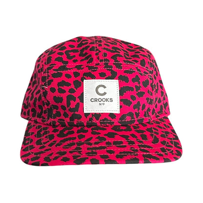 Crooks & Castles Pink Leopard Print Snapback Skater Hat Adjustable