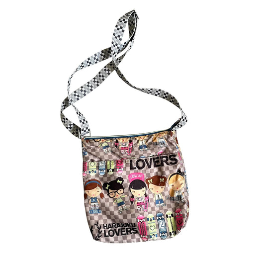 Harajuku Lovers y2k Skateboard Side Bag Purse Grey