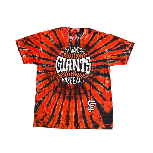 Vintage Liquid Blue SanFrancisco Giants Baseball TieDye Orange Tee Shirt Mens Large