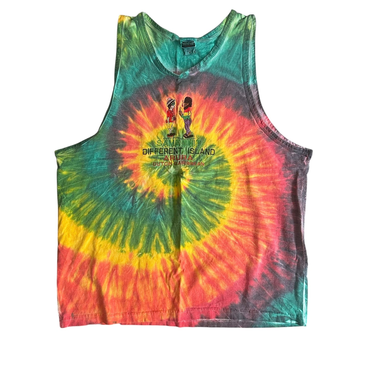 Vintage 90s Aruba TieDye Islands Tank Top Mens Medium