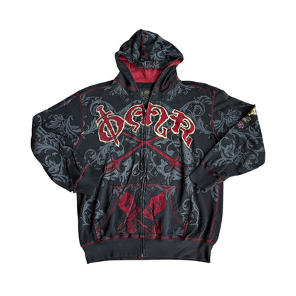 Vintage y2k OneMoreRound MMA Gothic Harajuku Hoodie Mens XL