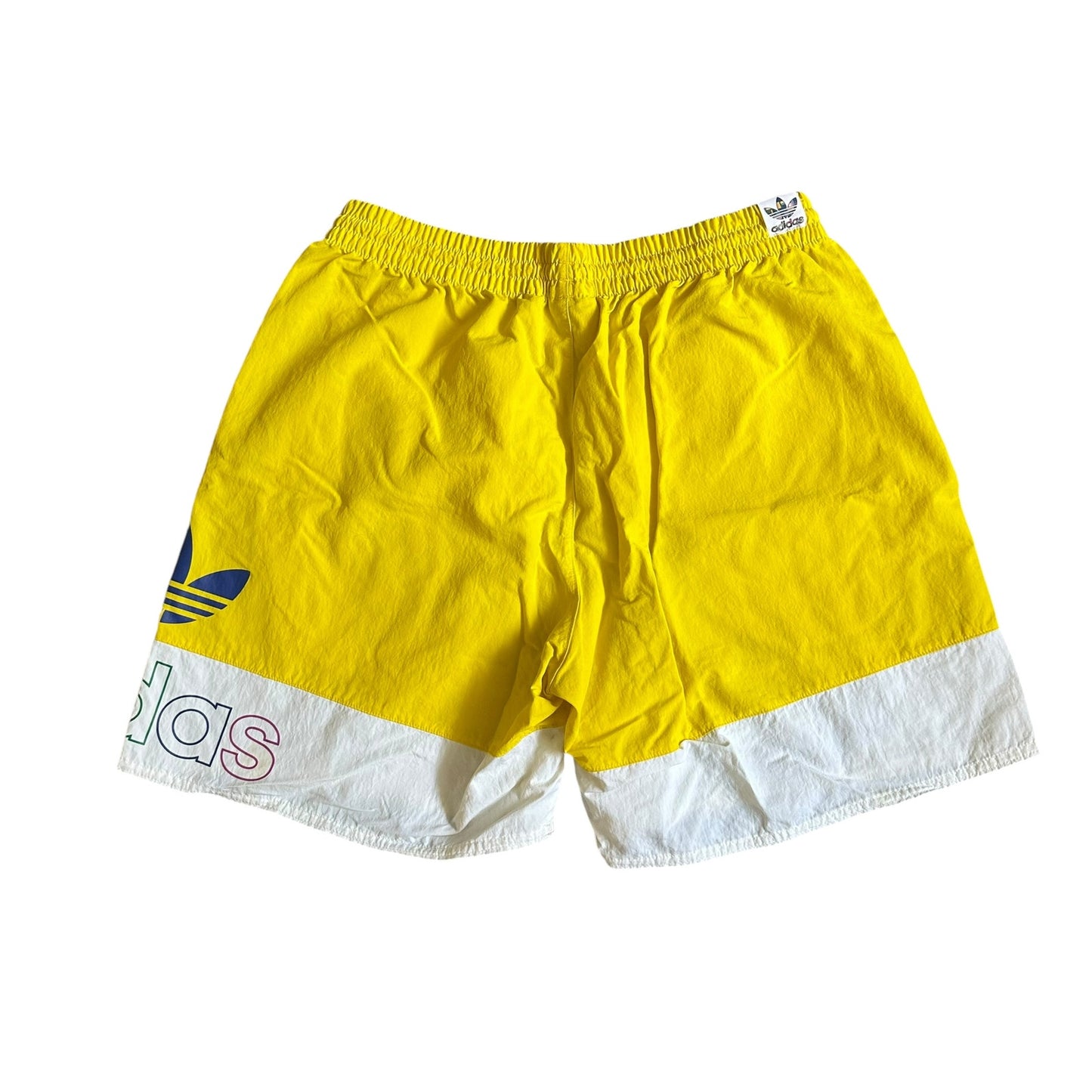 Adidas Yellow Workout Athletic Running Shorts Mens Medium