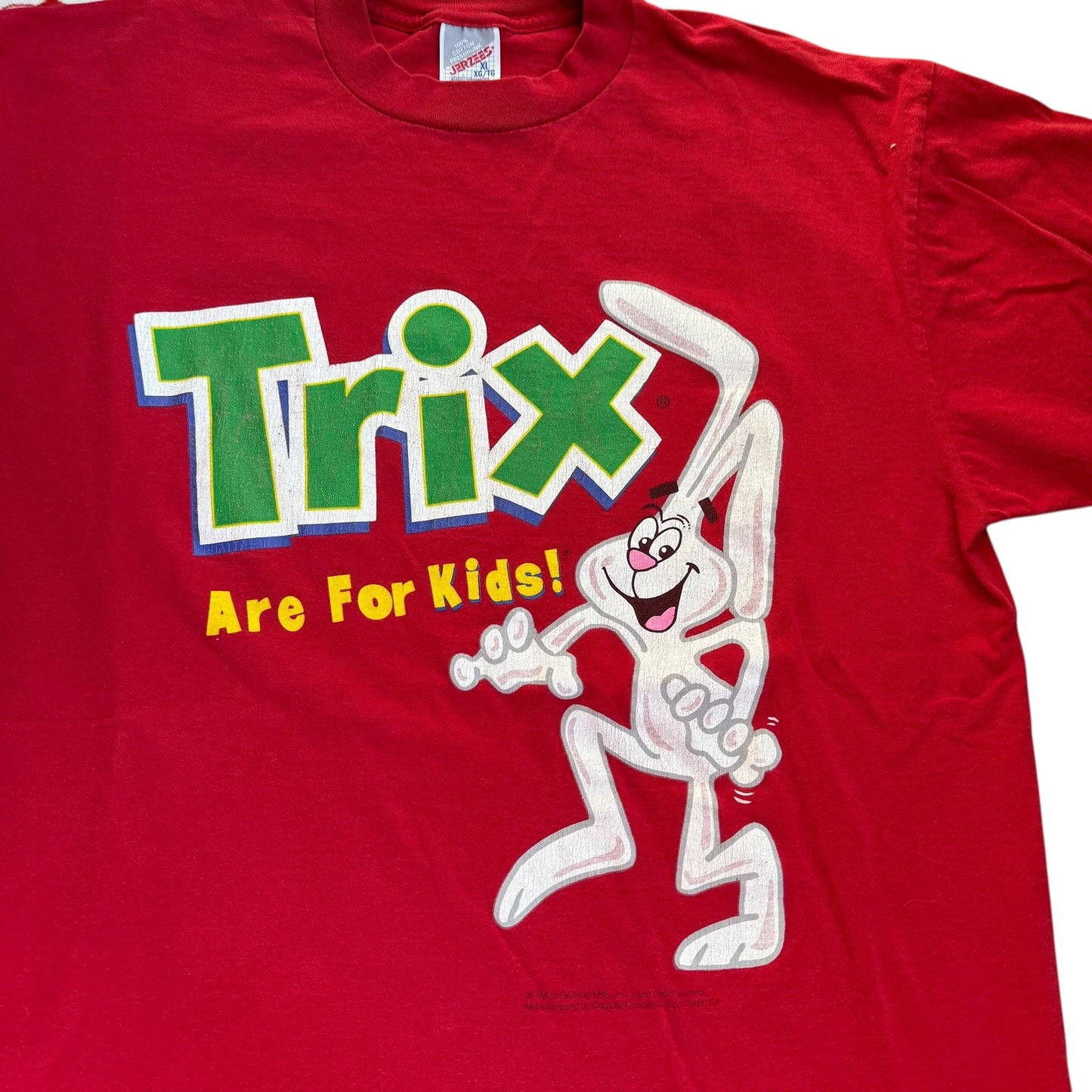Vintage Trix T-Shirt Jerzees Print Cereal Mens XL