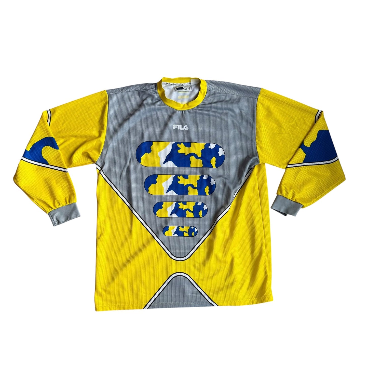 Vintage FiLA LongSleeve Soccer Jersey Yellow Mens Large