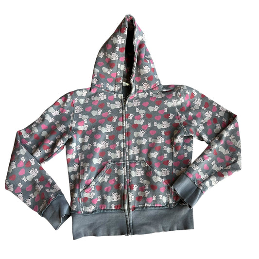 Vintage y2k Loyal Army Pink Hearts Bear Hoodie Womens Medium