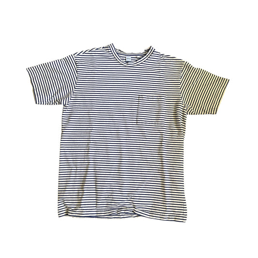 Aspesi Cotton Stripe Shirt Cream Blue Mens Large