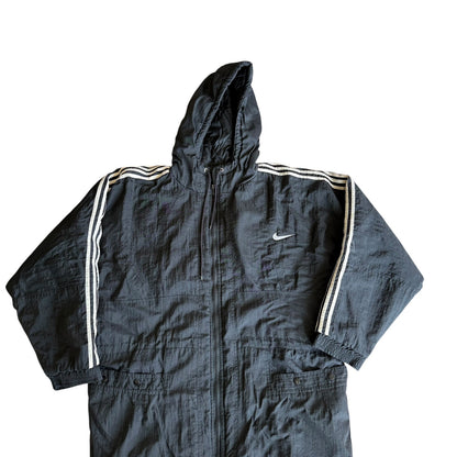 Vintage Nike Big Swoosh Windbreaker Jacket Black Mens XL